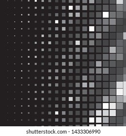 Monochrome geometric vector background. Abstract halftone illustration pattern. Vintage texture