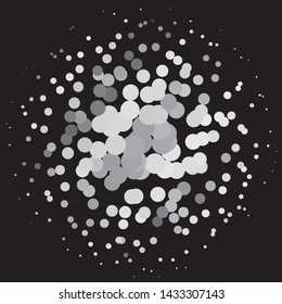 Monochrome geometric vector background. Abstract halftone illustration pattern. Vintage texture