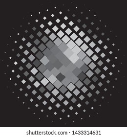 Monochrome geometric vector background. Abstract halftone illustration pattern. Vintage texture