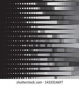 Monochrome geometric vector background. Abstract halftone illustration pattern. Vintage texture