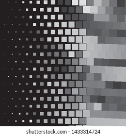 Monochrome geometric vector background. Abstract halftone illustration pattern. Vintage texture