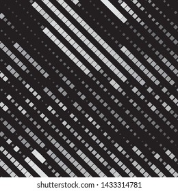 Monochrome geometric vector background. Abstract halftone illustration pattern. Vintage texture