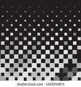 Monochrome geometric vector background. Abstract halftone illustration pattern. Vintage texture