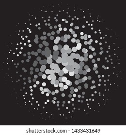 Monochrome geometric vector background. Abstract halftone illustration pattern. Vintage texture
