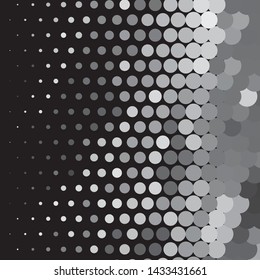 Monochrome geometric vector background. Abstract halftone illustration pattern. Vintage texture