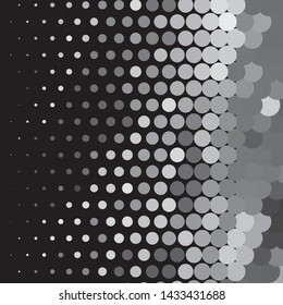Monochrome geometric vector background. Abstract halftone illustration pattern. Vintage texture