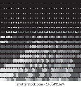 Monochrome geometric vector background. Abstract halftone illustration pattern. Vintage texture