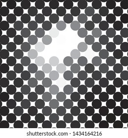 Monochrome geometric vector background. Abstract halftone illustration pattern. Vintage texture
