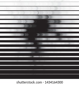 Monochrome geometric vector background. Abstract halftone illustration pattern. Vintage texture