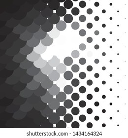 Monochrome geometric vector background. Abstract halftone illustration pattern. Vintage texture