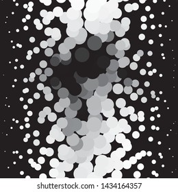 Monochrome geometric vector background. Abstract halftone illustration pattern. Vintage texture