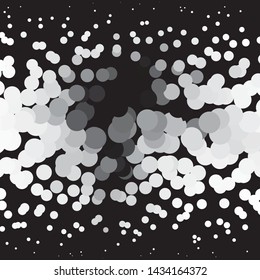 Monochrome geometric vector background. Abstract halftone illustration pattern. Vintage texture
