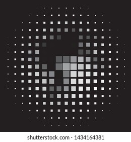 Monochrome geometric vector background. Abstract halftone illustration pattern. Vintage texture