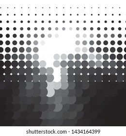 Monochrome geometric vector background. Abstract halftone illustration pattern. Vintage texture
