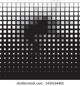 Monochrome geometric vector background. Abstract halftone illustration pattern. Vintage texture