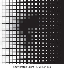 Monochrome geometric vector background. Abstract halftone illustration pattern. Vintage texture