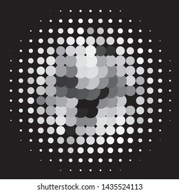 Monochrome geometric vector background. Abstract halftone illustration pattern. Vintage texture