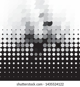 Monochrome geometric vector background. Abstract halftone illustration pattern. Vintage texture