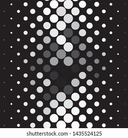 Monochrome geometric vector background. Abstract halftone illustration pattern. Vintage texture