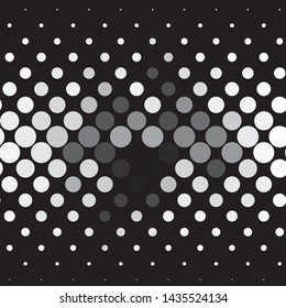 Monochrome geometric vector background. Abstract halftone illustration pattern. Vintage texture