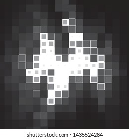 Monochrome geometric vector background. Abstract halftone illustration pattern. Vintage texture
