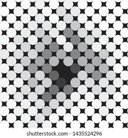 Monochrome geometric vector background. Abstract halftone illustration pattern. Vintage texture