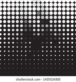 Monochrome geometric vector background. Abstract halftone illustration pattern. Vintage texture