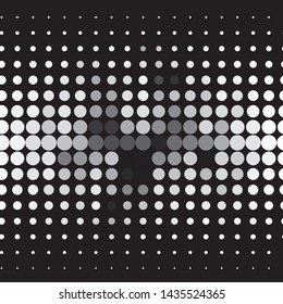 Monochrome geometric vector background. Abstract halftone illustration pattern. Vintage texture