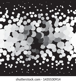 Monochrome geometric vector background. Abstract halftone illustration pattern. Vintage texture