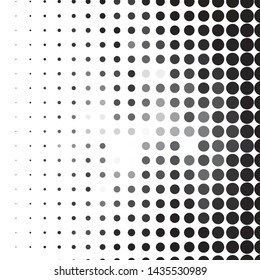 Monochrome geometric vector background. Abstract halftone illustration pattern. Vintage texture