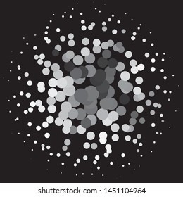 Monochrome geometric vector background. Abstract halftone illustration pattern. Vintage texture