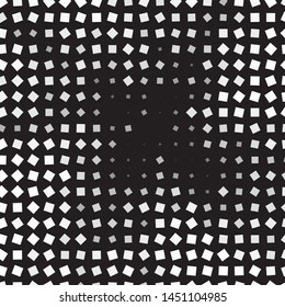 Monochrome geometric vector background. Abstract halftone illustration pattern. Vintage texture