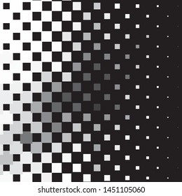 Monochrome geometric vector background. Abstract halftone illustration pattern. Vintage texture