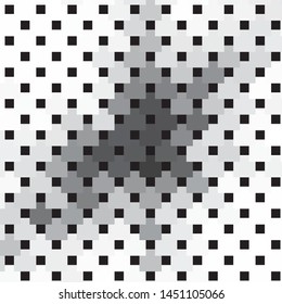 Monochrome geometric vector background. Abstract halftone illustration pattern. Vintage texture