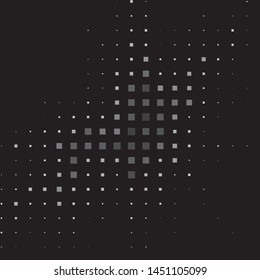 Monochrome geometric vector background. Abstract halftone illustration pattern. Vintage texture