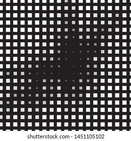Monochrome geometric vector background. Abstract halftone illustration pattern. Vintage texture