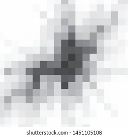 Monochrome geometric vector background. Abstract halftone illustration pattern. Vintage texture