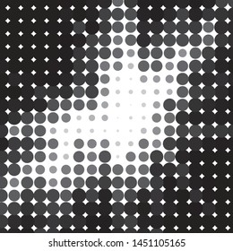 Monochrome geometric vector background. Abstract halftone illustration pattern. Vintage texture