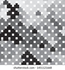 Monochrome geometric vector background. Abstract halftone illustration pattern. Vintage texture