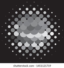 Monochrome geometric vector background. Abstract halftone illustration pattern. Vintage texture