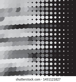 Monochrome geometric vector background. Abstract halftone illustration pattern. Vintage texture