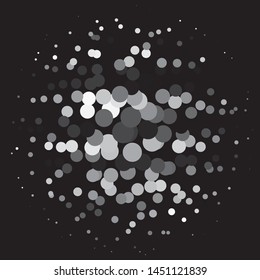 Monochrome geometric vector background. Abstract halftone illustration pattern. Vintage texture