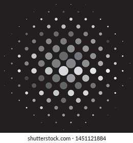 Monochrome geometric vector background. Abstract halftone illustration pattern. Vintage texture