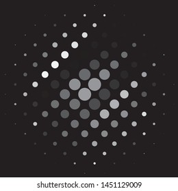 Monochrome geometric vector background. Abstract halftone illustration pattern. Vintage texture