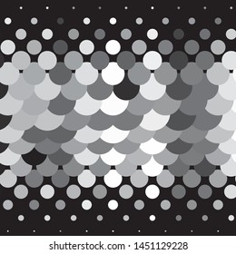 Monochrome geometric vector background. Abstract halftone illustration pattern. Vintage texture