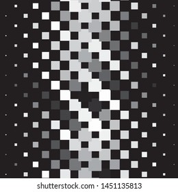 Monochrome geometric vector background. Abstract halftone illustration pattern. Vintage texture