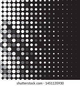 Monochrome geometric vector background. Abstract halftone illustration pattern. Vintage texture