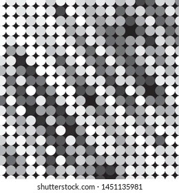 Monochrome geometric vector background. Abstract halftone illustration pattern. Vintage texture