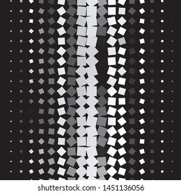 Monochrome geometric vector background. Abstract halftone illustration pattern. Vintage texture