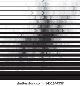 Monochrome geometric vector background. Abstract halftone illustration pattern. Vintage texture